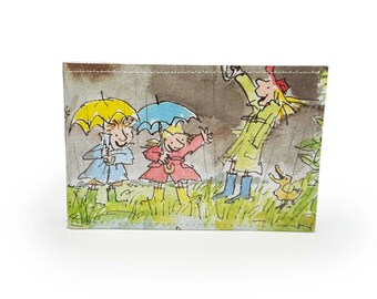 TRAVEL CARD HOLDER | All join in, nice weather for ducks, Metro, Rail, Oyster, Bus, Travel Wallet - Quentin Blake Book page in pvc
