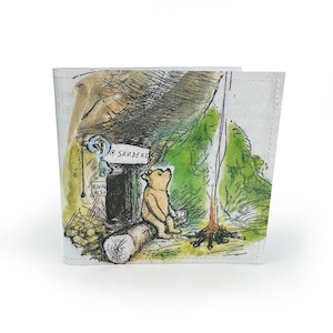 GELDBÖRSE | Winnie Pooh Upcycled Vintage Buchseite in PVC - Piglet, E. H. Shepard Kinderillustration, Kinderportemonnaie