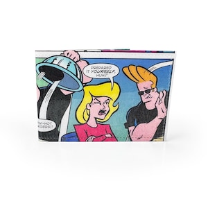 Austern Kartenhalter | Upcycled Johnny Bravo Comic in pvc - Reisebrieftasche, Brieftasche, 90er Nostalgie, Cartoons, 90er Kinder
