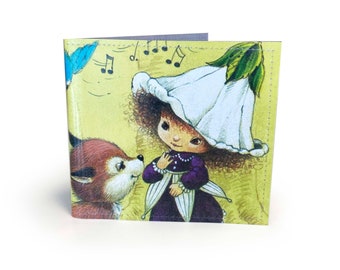 WALLET | Victoria Plum Upcycled Book Page in PVC, 1980s Nostalgia, Gift idea, Tree Fairy