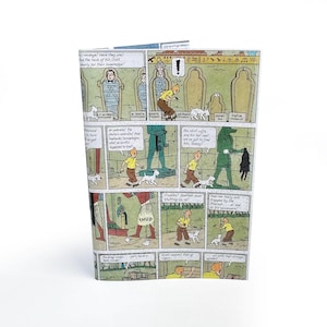FUNDA DE PASAPORTE / Página de cómic vintage reciclada en PVC - Ese niño reportero belga y su perro, Cartera de viaje, Regalo de vacaciones, Lata, Nieve