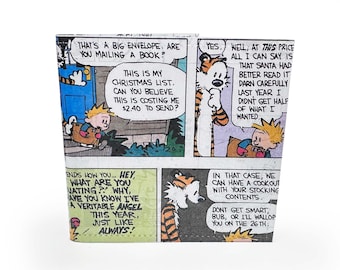 COMIC WALLET | Upcycled Vintage Comic book page in PVC - American boy with tiger, Retro Wallet, Slim Wallet, Nostalgia, Gift