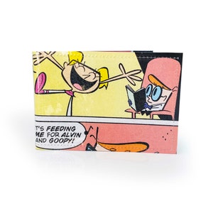 Austern Kartenhalter | Upcycled Dexter&#39;s Laboratorium Comic in PVC - Reisebrieftasche, Brieftasche, 90er Nostalgie, Cartoons, 90er Kinder