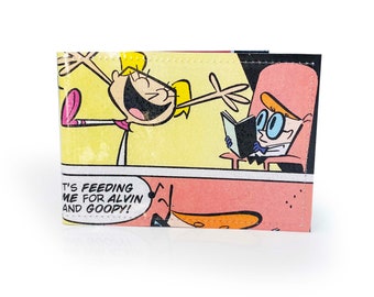 OYSTER CARD HOLDER | Upcycled Dexter's Laboratory Comic in pvc - Travel Wallet, Card Wallet, 90s Nostalgia, Cartoons, 90s kids