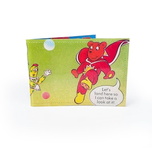 TARJETA OYSTER / Cómic vintage reciclado de SuperTed de los 80 en PVC - Billetera de viaje, tarjetero, nostalgia, dibujos animados