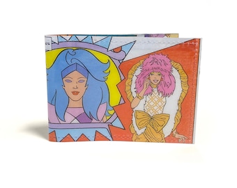 OYSTER CARD HOLDER | Jem And The Holograms Recycled Vintage 80s Comic in pvc - Rail, Metro, Bus, Travel Wallet