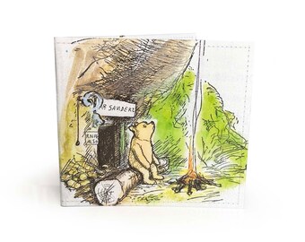 WALLET | Winnie The Pooh Upcycled Vintage Book Page in PVC - Piglet, E. H. Shepard childrens illustration, childrens wallet