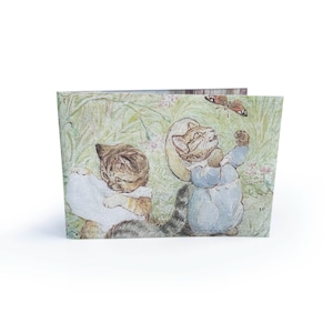 TARJETA DE VIAJE / Gatitos vintage Página de libro reciclada en pvc - Oyster, Metro, Tren, Autobús, Cartera de viaje, Beatrix Potter