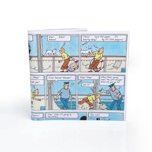 WALLET | Comic page recycled in PVC - Belgian boy reporter with his dog, Mens Wallet, Comic Wallet, Boys Wallet, Slim Wallet, tin