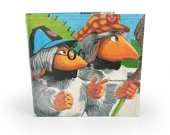 CARTERA / Página de libro vintage reciclada de Wombles en PVC - Wimbledon, nostalgia de la infancia, programa de televisión británico, regalo retro