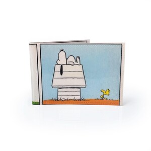 PORTA CARTE DI VIAGGIO / Fumetto vintage riciclato in pvc - Ostrica, metro, treno, metropolitana, tessere dell'autobus, arachidi, retrò, cane beagle bianco,
