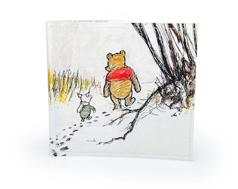 WALLET | Winnie The Pooh Upcycled Vintage Book Page in PVC - Piglet, E. H. Shepard childrens illustration, childrens wallet