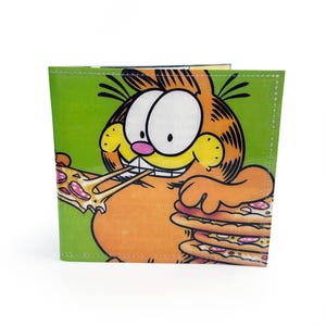 WALLET | Vintage comic page recycled in PVC - Fat lazy orange cat, Mens Wallet, American Comic Wallet, Boys Wallet, Slim Wallet, field