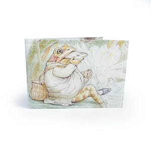 PORTA CARTE DA VIAGGIO / Rana vintage Pagina di libro riciclata in pvc - Oyster, Metro, Treno, Autobus, Portafoglio da viaggio, Beatrix Potter, Mr Jeremy Fisher