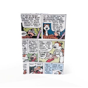 パスポートカバー | PVC でリサイクルされたアメリカのビンテージ漫画本のページ、トラを連れた少年 - 旅行用財布、バケーションギフト