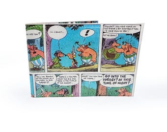 CARDHOLDER | Upcycled Vintage 1970s Asterix comic in PVC - Oyster Card, Metro, Bus, Rail, Travel Wallet, obelix