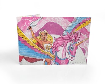 OYSTER CARD HOLDER | Upcycled Vintage 80s She-Ra Princess of Power book page in pvc - metro, rail, bus, travel wallet