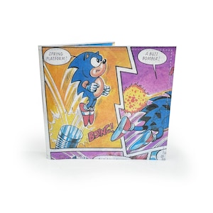 GELDBÖRSE | Upcycled 90er Comic Comic Igel in PVC - Comic Geldbörse, Gamer Geldbörse, Geschenk für Ihn, super Sonic