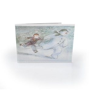 KAARTENHOUDER OYSTER | Gerecycleerde vintage boekenpagina The Snowman - Travel, Metro, Train, Bus, Oyster, Travel Wallet, Kids Cartoon