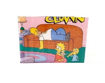 CARD HOLDER WALLET | Recycled amercian animated sitcom comic book page in pvc - Oyster, metro, subway, bus, travel wallet