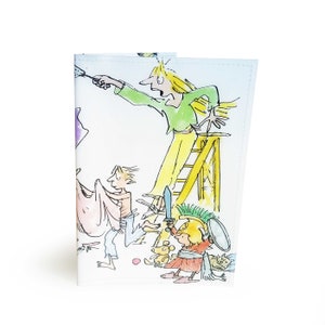 PASSHÜLLE | Quentin Blake Buchseite mit PVC - Alle machen mit, 90er Jahre Nostalgie, Geschenk für Kinderbuchliebhaber, englische Illustration