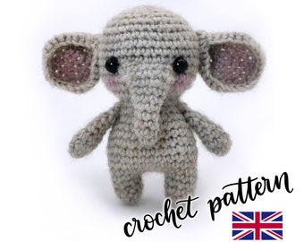 PocketCrochetPals - Enola Little Miss Elephant - crochet pattern PDF Amigurumi