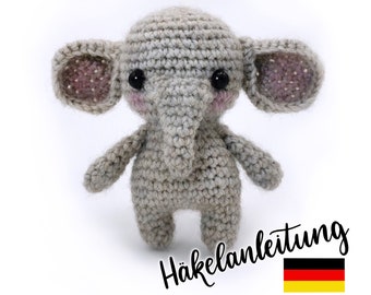 PocketCrochetPals - Enola die kleine Elefantendame - Häkelanleitung PDF Amigurumi