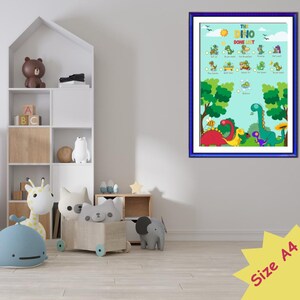 Agenda imprimable dinosaure pour enfants | Liste de contrôle quotidienne, tableau des récompenses, pages à colorier et autocollants | Routine motivante pour les 3-6 ans