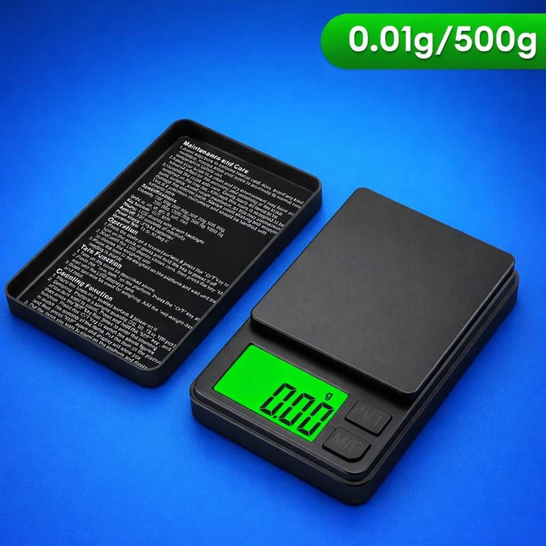 Mini Digital Pocket Scale – 1000g x 0.1g Precision Gram Scale 0.01g 500g