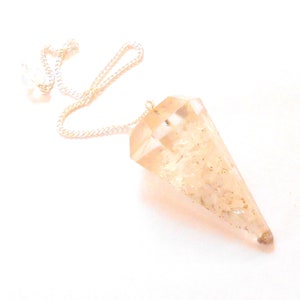 Clear Quartz Faceted Orgone Pendulum Gemstone earthegy 2545 image 1