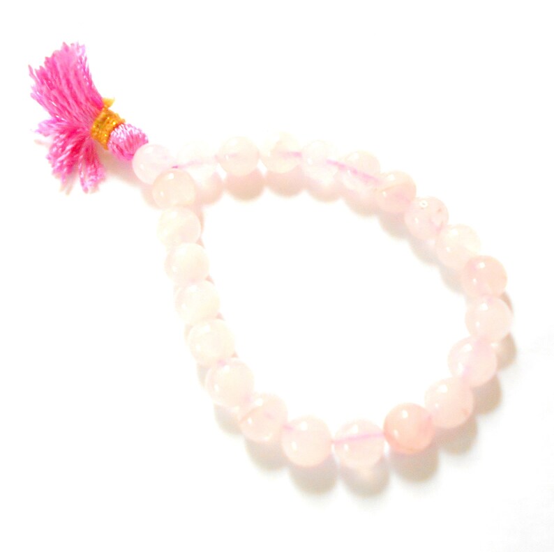 Rose Quartz Mala Bracelet Wrist Gemstone earthegy 1196 image 2