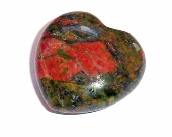 Unakite Gemstone Carved Pocket Heart earthegy #2686