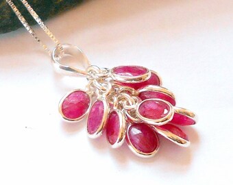 Ruby Sterling Silver Necklace earthegy #2663