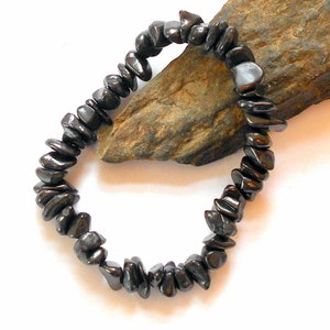 Shungit Chip Stretch Armband erdig #2429