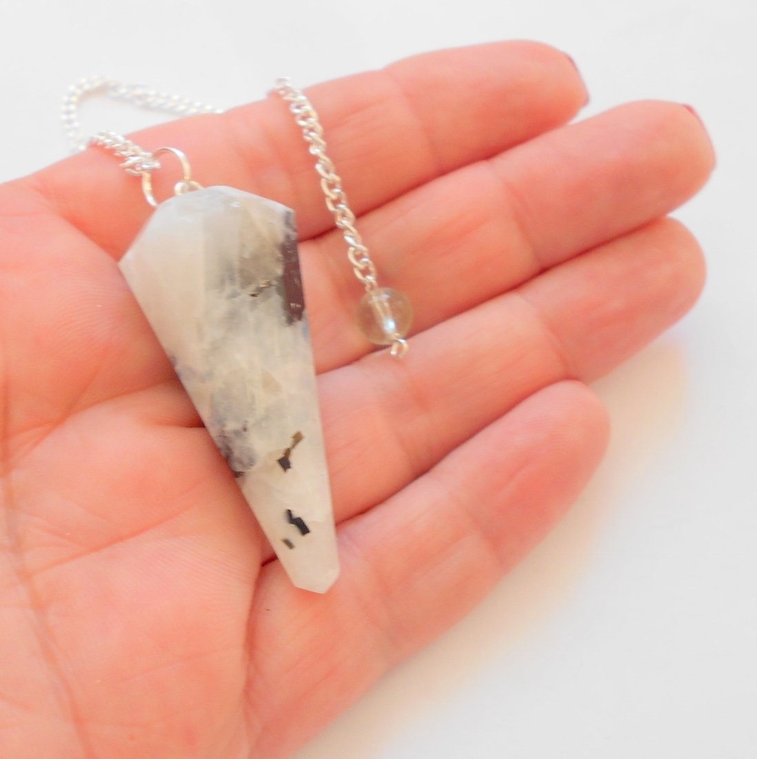 Rainbow Moonstone Faceted Pendulum Divination Tool Reiki Wicca | Etsy