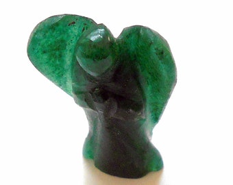 Vert Jade Pocket Angel Gemstone Carving earthegy #1562