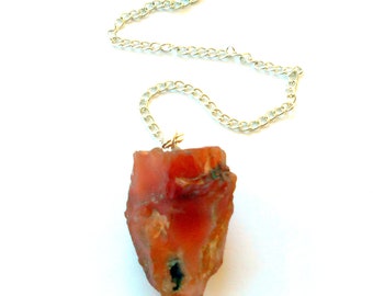 Raw Carnelian Pendulum Reiki Wicca Divination Tool earthegy #3145