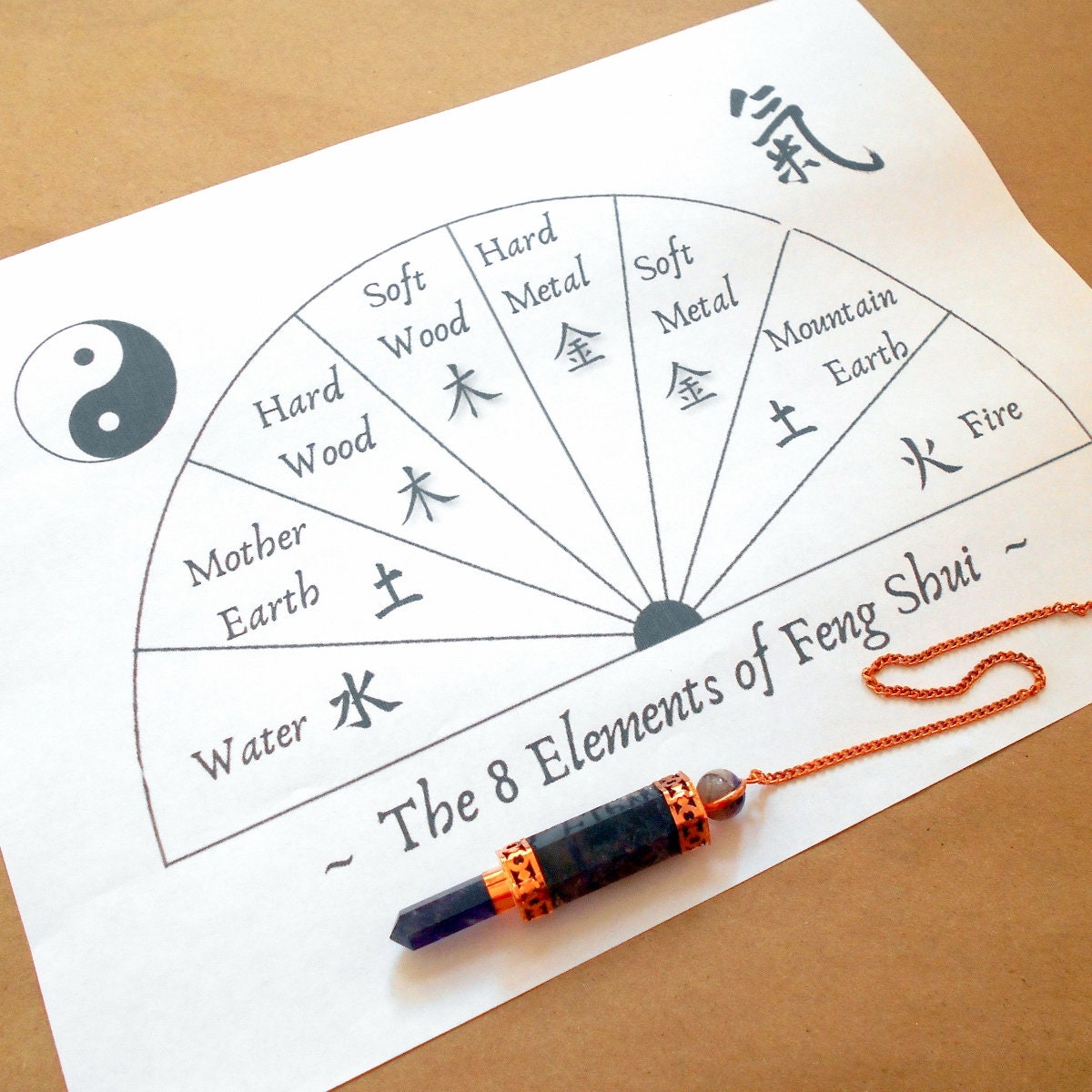 Feng Shui Pendulum Chart Digital Download PDF Format Earthegy Etsy
