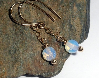 Opalite Earrings Gold Fill Dangle Drop earthegy #630