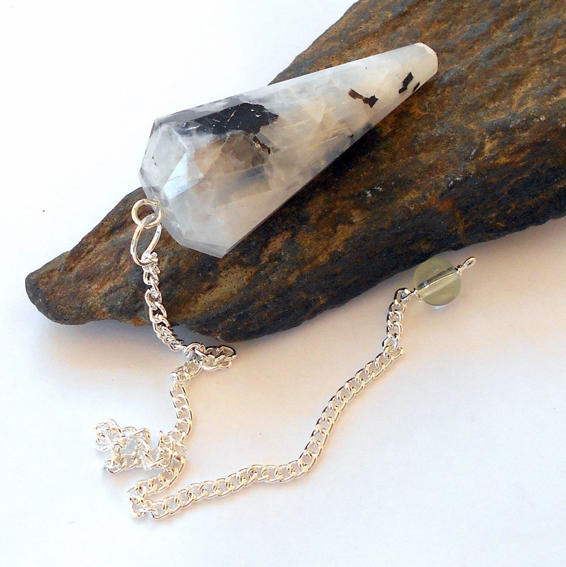 Rainbow Moonstone Faceted Pendulum Divination Tool Reiki Wicca | Etsy