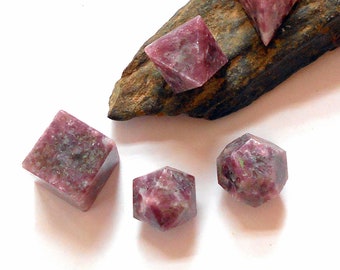 Lepidolite Sacred Geometry Platonic Solids Set earthegy #2119