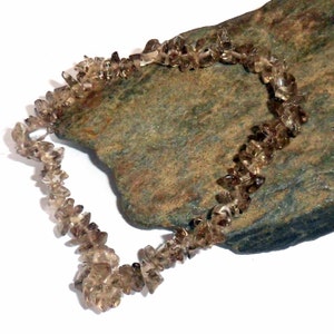 Smoky Quartz Chip Stretch Bracelet earthegy #2285