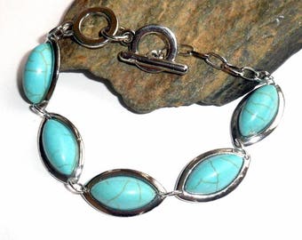 Turquoise Howlite Bracelet Adjustable earthegy #2319