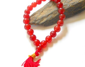 Red Carnelian Mala Bracelet Gemstone Wrist Mala earthegy #1341