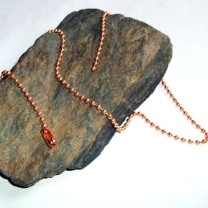 Copper Ball Chain Necklace Cut to Order 2 mm