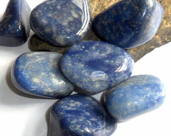 Blue Quartz Polished Gemstone Tumbled Crystals earthegy #978