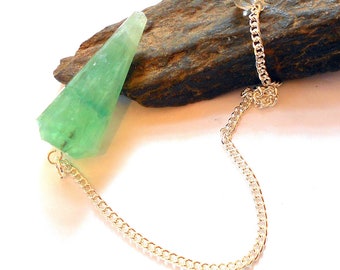 Green Fluorite Faceted Pendulum Divination Tool Reiki earthegy #889