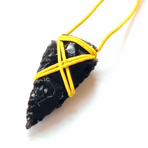 Black Obsidian Arrowhead Necklace #2810B