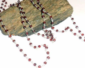 Red Garnet Rosary Three Way Necklace January Birthstone earthegy #2294