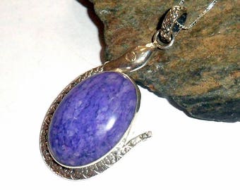 Purple Charoite Snake Necklace earthegy #2350